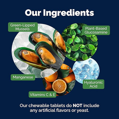 Yumove Hip & Joint Supplement for Dogs with Glucosamine, Hyaluronic Acid, Green Lipped Mussel & Omega 3 Joint Supplement - Regular and Advanced Strength (300ct, Chewable Tablets)