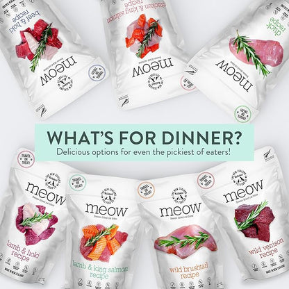 The New Zealand Natural Pet Food Co Meow Freeze Dried Cat Food - Lamb & Hoki Recipe, High Protein Treats, Meals & Toppers, Dry Cat Food, 9.9 oz