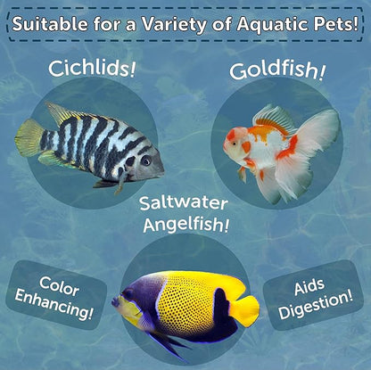 Aquatic Foods Inc. Brine Shrimp, Freeze Dried Floating Brine Cubes for Cichlids, Discus, Tetras, Goldfish, Bettas, Angels, Marines, All Tropical Fish, Aquatic Turtles 0.6oz Canister