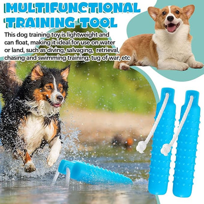 4 Pcs Dog Float Bumper Toy Training Bumper, Water Toys Dummy Outdoor 11 x 2 Inch Puppy Lightweight for Float on The Water Pool Fetch for Small, Medium, Large Dogs(Blue)