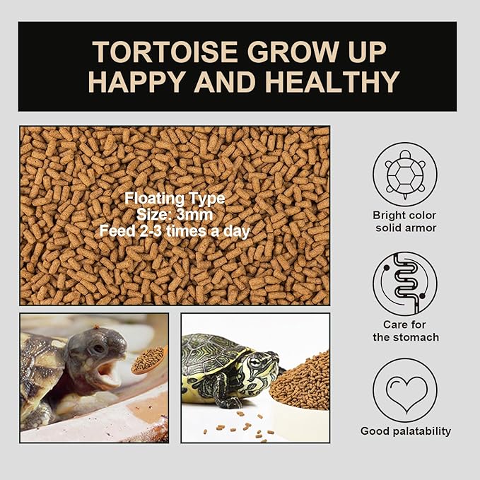 Tortoise Food Sticks - Calcium Enriched for Strong Shells Natural Ingredients with Antarctic Krill & Vitamins,Supports Growth for Desert,Grassland Turtles (9.4oz)