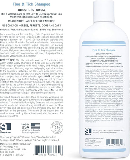 Veterinary Formula Flea and Tick Shampoo for Dogs and Cats, 16 oz