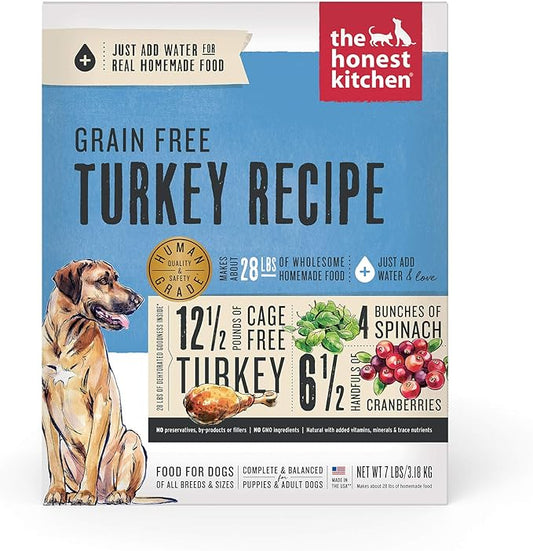 The Honest Kitchen Dehydrated Grain Free Turkey Dog Food, 7 lb Box