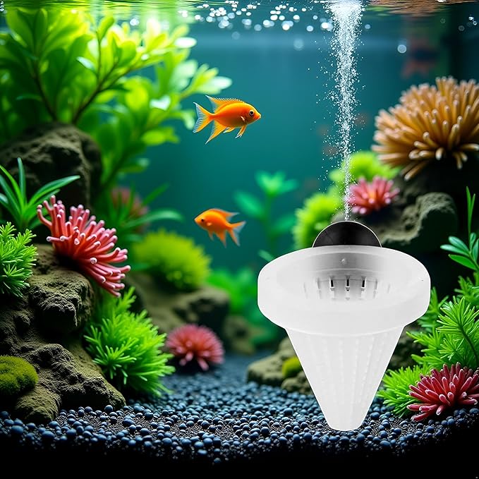 1 Pc White Cone Shape Aquarium Red Worm Fish Feeder with Suction 7cm Height Professional, Automatic Feeders, Fish and Aquatic Pets