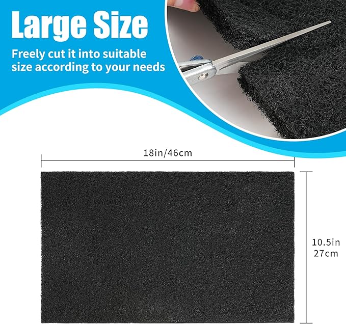 AQUANEAT Aquarium Activated Carbon Filter Media Pad for Fish Tank Pond Canister Filter (10.5" x 18")