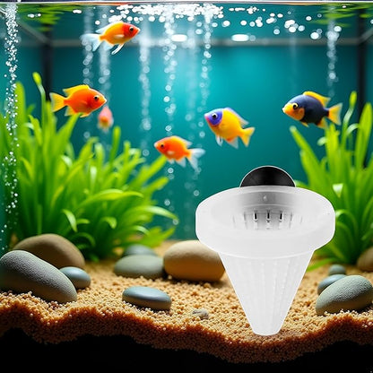 1 Pc White Cone Shape Aquarium Red Worm Fish Feeder with Suction 7cm Height Professional, Automatic Feeders, Fish and Aquatic Pets