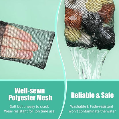 AQUANEAT 10pcs Aquarium Filter Media Bags, Fish Tank Coarse Mesh Bags with Plastic Zipper for Activated Carbon (3" x 4")