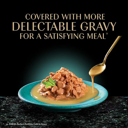 Sheba Gravy Indulgence Adult Wet Cat Food Whitefish Entree in Extra Gravy, 2.6 oz. Twin-Pack Trays (24 Count, 48 Servings)