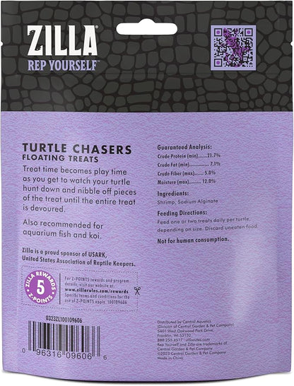 Zilla Turtle Chasers Floating Treats, Made with Real Shrimp, Resealable Bag