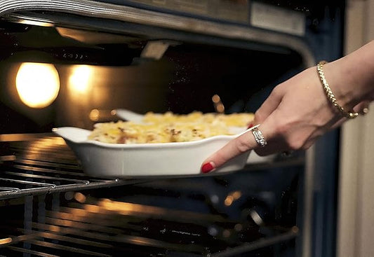 Au Gratin Baking Dishes, by Kook, Mini Casserole Dish, Set of 6, for Banana Split, Oven and Microwave Safe, Dishwasher Safe, Ceramic Dishes, Lasagna & Cobblers, Individual Serving, 12 oz (Ivory)