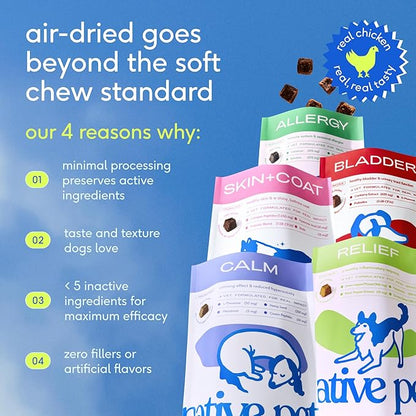 Native Pet Dog Allergy Chews - Dog Allergy Relief with Probiotics and Colostrum for Itchy Skin Relief to Support Seasonal Allergy and Healthy Immune System - All Natural Anti-Histamine - 120 Chews