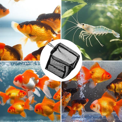 2 Pack Fish Net for Fish Tank Aquarium Net Small Black Aquarium Shrimp Nets with Extendable Stainless Steel Handle Fine Tank Tool Mesh for Shrimp, Food Residue Debris Skimming