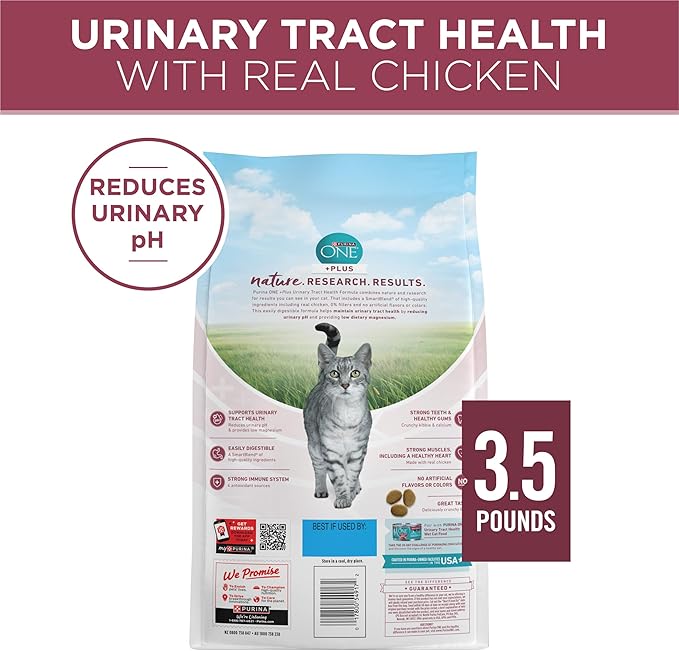 Purina ONE High Protein Dry Cat Food, +Plus Urinary Tract Health Formula - 3.5 lb. Bag