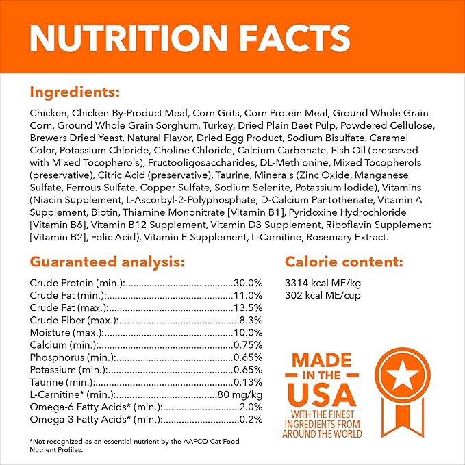 IAMS Proactive Health Indoor Weight Control & Hairball Care Adult Dry Cat Food, Chicken & Turkey Recipe, 16 lb. Bag