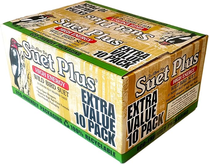 Suet Cake Variety Packs | 11 oz. Wild Bird Suet Cakes | (High Energy, 10 Pack)