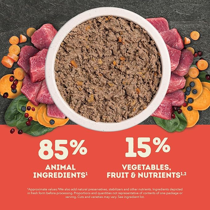 ACANA Premium Pate in Bone Broth Grain-Free Wet Dog Food Variety Pack: Beef + Poultry Recipes 12.8oz Cans (6 Count, 3 of Each)