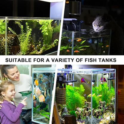 2 Pack 7-Hole Aquarium Plant Holder with Long Hook - Hanging Aquatic Plant Pot for Fish Tank, Versatile Plant Holder - Ideal for Aquascape Decorations on Top of Tank (Transparent)