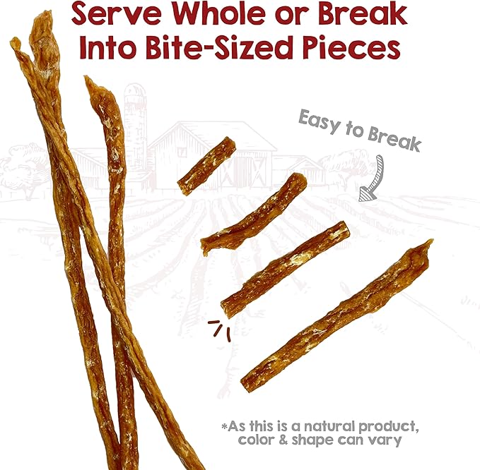 Riley's Chicken Sticks for Dogs - Natural USA Sourced Single Ingredient Dehydrated Real Meat Chicken Slims Jerky Treats, Made in The USA - 6 oz