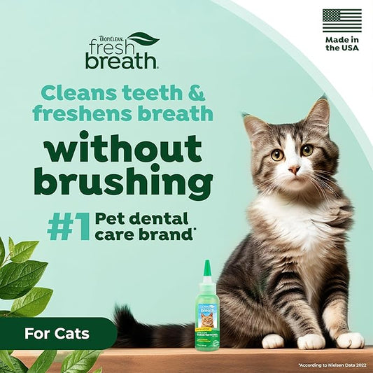 TropiClean Fresh Breath Cat Toothpaste for Teeth Cleaning, Breath Freshener, Easy to Use Plaque & Tartar Remover Gel, No Toothbrush Needed, 2oz.