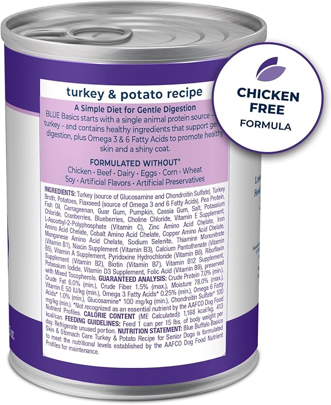 [Blue Buffalo] Turkey Recipe 12.5 oz (12 Count)