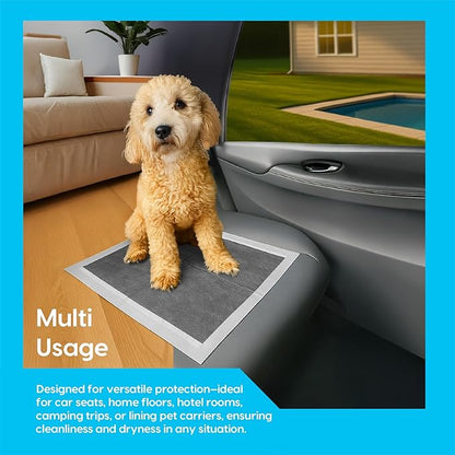 Animal Planet Pets Charcoal Puppy Pads | Extra Absorbent Dog Pee Pads - Quick Dry, Leak-Proof, Odor Neutralizing with Activated Carbon | Large 22" x 22" - 50 Count