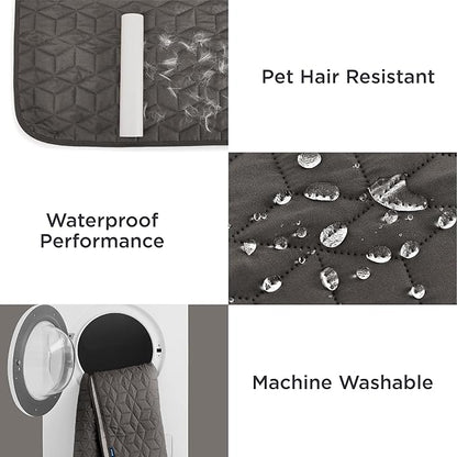 Bedsure 100% Waterproof Couch Cover for Dogs Washable - Non Slip Waterproof Dog Blanket for Couch Sofa, Lightweight Furniture Protector Durable for Pet Puppy with Non-Slip Bottom, Dark Grey, 30x70IN