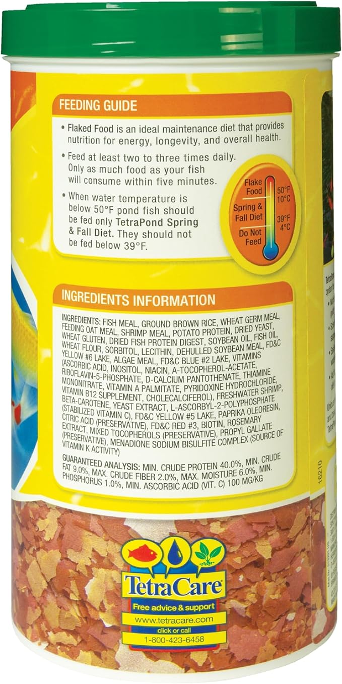 TetraPond Pond Flakes, Complete Nutrition for Smaller Pond Fish, Fish Food for Goldfish and Koi Fish, 6.35 Ounces