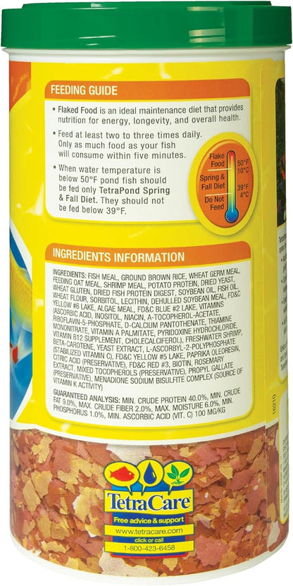 TetraPond Pond Flakes, Complete Nutrition for Smaller Pond Fish, Fish Food for Goldfish and Koi Fish, 6.35 Ounces