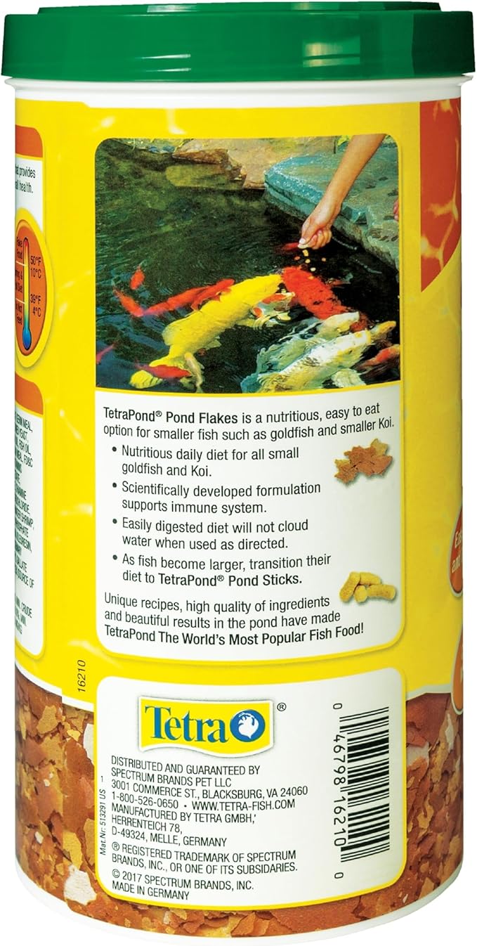 TetraPond Pond Flakes, Complete Nutrition for Smaller Pond Fish, Fish Food for Goldfish and Koi Fish, 6.35 Ounces