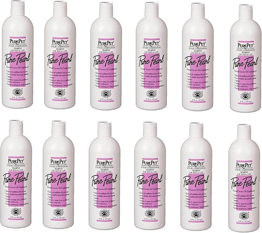 Case Prices Pure Pearl Luxury Conditioning Dog Cat Shampoo Concentrate by PurePet (16 oz Case - 12 Bottles)