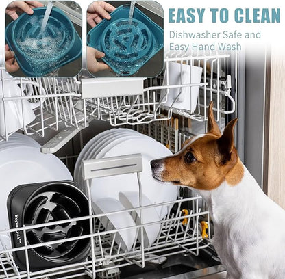 2 Pack Slow Feeder Dog Bowls for Healthy Eating, Non-Slip and Anti-Choking Design, Reduces Bloating & Overeating for Large Dogs, Easy to Clean