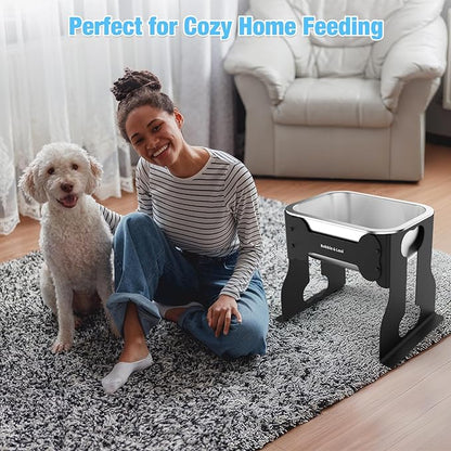 0.85 Gallon Elevated Dog Bowl, 10" Raised Dog Bowl with Stand for Medium Breed, Full Metal for Joint Pressure Relief, Easy Clean for Indoor Outdoor