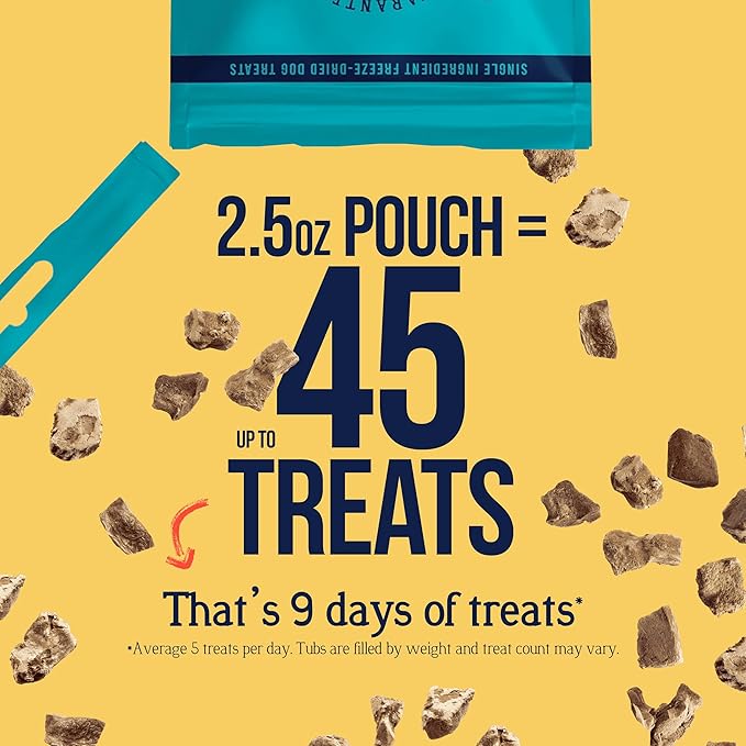 Stewart Single Ingredient Freeze Dried Raw Dog Treats, Chicken Liver, 2.5 Ounce, Approx. 45 Pieces per Resealable Pouch, Training Treats or Meal Topper, High Protein, Grain Free, Gluten Free