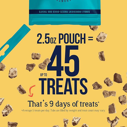 Stewart Single Ingredient Freeze Dried Raw Dog Treats, Chicken Liver, 2.5 Ounce, Approx. 45 Pieces per Resealable Pouch, Training Treats or Meal Topper, High Protein, Grain Free, Gluten Free
