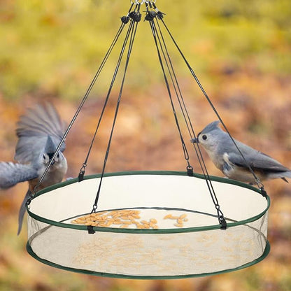 Universal Wild Bird Seed Catcher Hanging Hoop Platform Bird Seed Catcher Tray for Hummingbird Feeders Bee Feeder Outdoor Garden Accessories(2 Pieces,24 Inch)