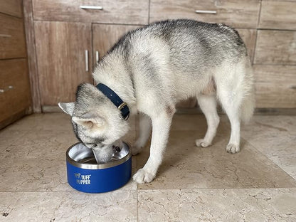 Tuff Pupper 100 oz Heavy Duty Insulated Stainless Steel Dog Bowl for Large Dogs, Non-Slip Base, Dishwasher Safe