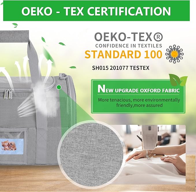 20" Large Soft Sided Cat Carrier Pet Carrier for Cats Dogs Under 25 lbs, Folding Dog Carrier Cat Carrier for 2 Cats Travel Carrier Bag, Grey