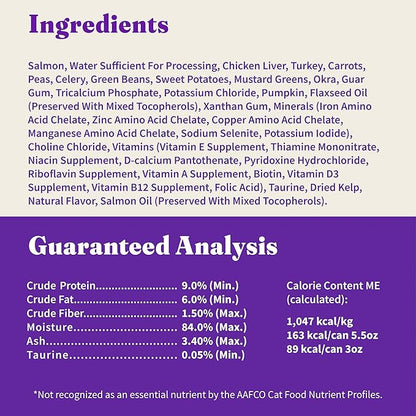 Halo Wet Cat Food Whole Salmon Stew Recipe, Grain Free Wet Cat Pate, Canned Cat Food for Extra Hydration, 5.5 Oz Can (Pack of 12)