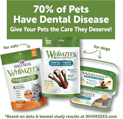 WHIMZEES Wellness Cat Dental Treats, Natural Chews, Chicken and Salmon Flavor, (4.5 Ounce Bag)