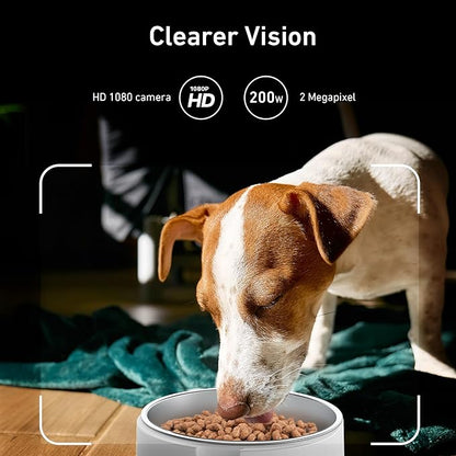 Automatic Dog & Cat Feeder with Camera & WiFi – 8L/34 Cups, 1080P Night Vision, 2.4 & 5G WiFi, 2-Way Talk, 10s Voice Recording, Timed Food Dispenser, Up to 99 Portions, 15 Meals Per Day