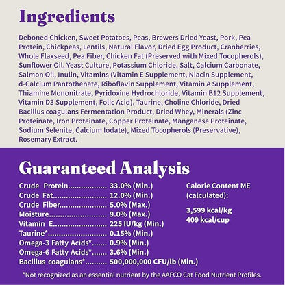 Halo Holistic Cage Free Chicken Cat Food, Grain Free Dry Cat Food, For Healthy Weight Support, Kibble for Indoor Cats, 10 lb Bag