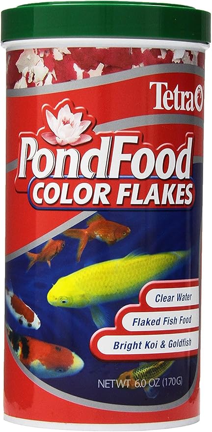 Tetra Pond Flakes Color Enhancing, Complete Nutrition for Smaller Pond Fish, Goldfish and Koi Fish, 6 oz