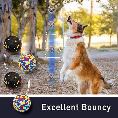 6 Pcs Dog Balls Tennis Ball for Aggressive Chewers Indestructible Dog Teething Chew Toys for Large Medium Small and Puppies, More Biting-Proof Atom.