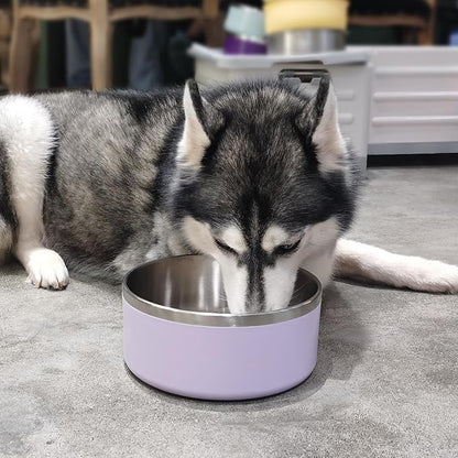 Stainless Steel Dog Bowls, Metal Dog Bowls, Water Bowl for Dogs, Dog Food Bowls, Pet Bowls for Dogs, Dog Dish for Large Dogs, Insulated Dog Bowl, Non Slip Dog Bowl,Easy Clean,40oz,LightPurple