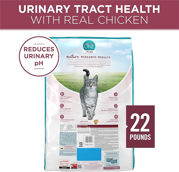Purina ONE High Protein Dry Cat Food, +Plus Urinary Tract Health Formula - 22 lb. Bag
