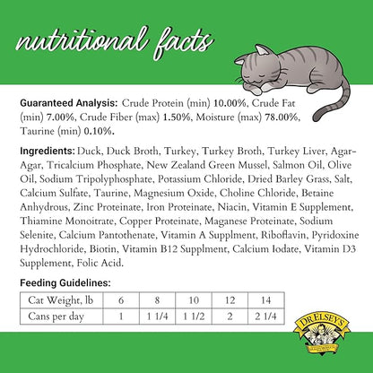 Dr. Elsey's cleanprotein Duck & Turkey Recipe Wet Cat Food, Pate 5.3 oz cans (Pack of 24)