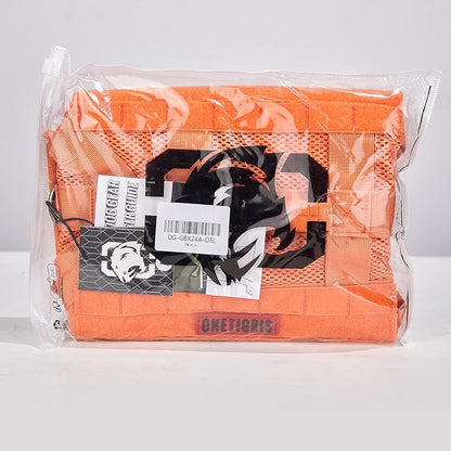 OneTigris No Pull Tactical Dog Harness for Large Dog, Mesh Design Breathable Service Dog Vest with Handle, Military Dog Vest Harness with Molle Panels for Walking Hiking Training (Orange, Large)