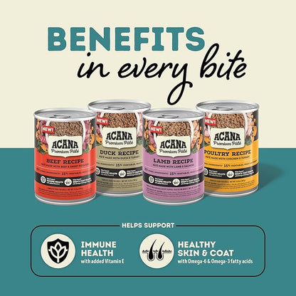 ACANA Premium Pate in Bone Broth Grain-free Wet Dog Food Lamb Recipe 12.8oz Cans (12 Count)