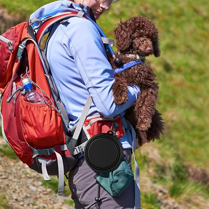 3 Pack Collapsible Dog Bowl Travel Portable Pet Bowls [20oz,600ml],Expandable Foldable Food Water Feeding Dishes for Traveling Hiking Walking,with Carabiners [Red,Orange,Yellow]