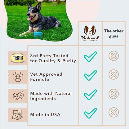 Natural Dog Company 25-in-1 Multivitamin Chews for Dogs – 180 Count Value Pack – Daily Soft Dog Vitamins with Antioxidants, Zinc & Folic Acid – Supports Joints, Skin & Coat, Immune & Heart Health